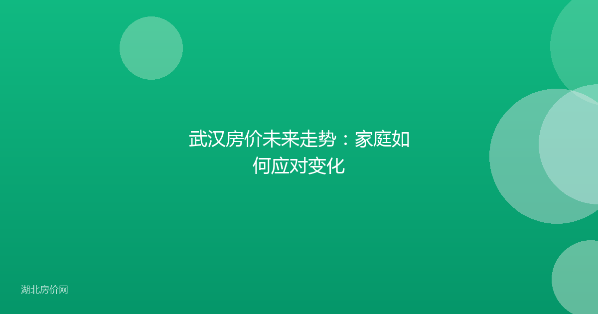 武汉房价未来走势：家庭如何应对变化